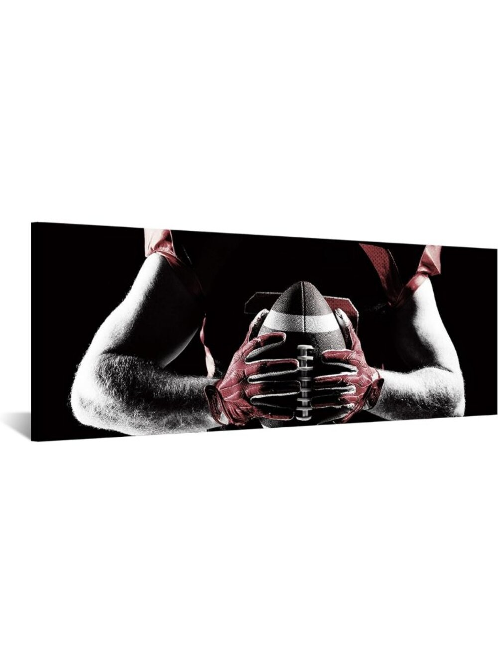 Black & Red Football Player Canvas Art - Sports Man Cave Decor for Fans